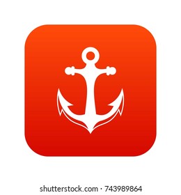 Anchor icon digital red for any design isolated on white vector illustration