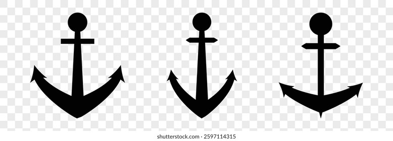anchor icon. anchor emblem, black isolated silhouette