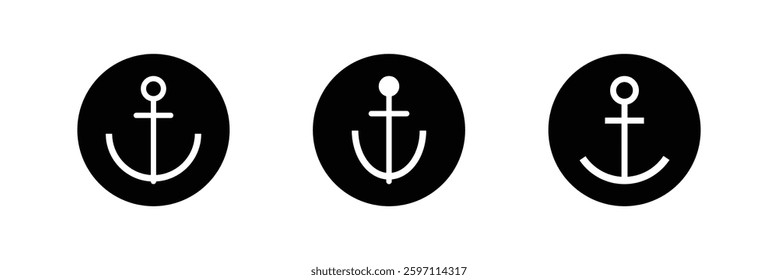 anchor icon. anchor emblem, black isolated silhouette