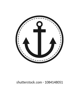 Anchor icon, flat design template, vector illustration