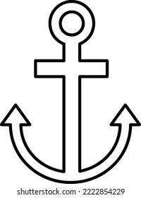 Icono de ancla diseño plano de moda sobre fondo blanco.. eps