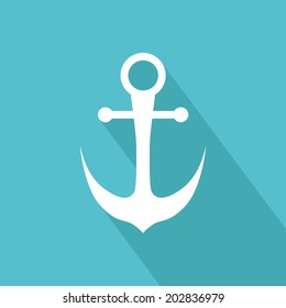 Anchor icon. Flat design. Vector illustration