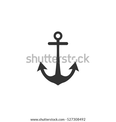 Anchor icon flat. Illustration isolated vector sign symbol