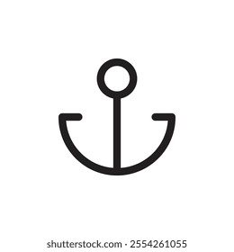 Anchor icon Flat line illustration