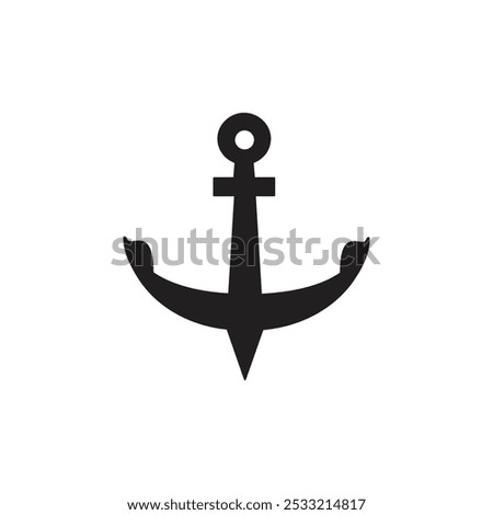 Anchor icon Flat line illustration