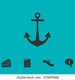 Anchor icon flat. Simple vector symbol and bonus icon