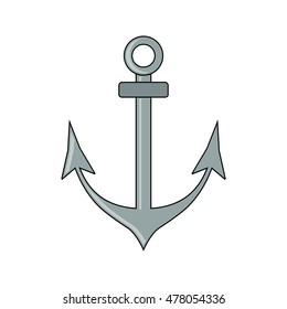 Anchor icon. Flat style. Cartoon style. Military symbol for web and mobile.