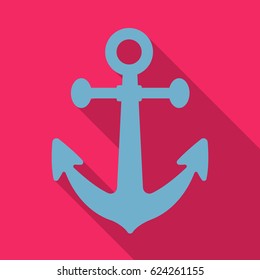 Anchor icon in flat style isolated on white background. Pirates symbol stock vector illustration.
