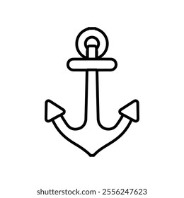 anchor icon Flat symbol set outline