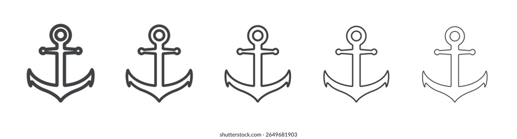 Icono de anclaje Símbolo de ilustración delgada plana