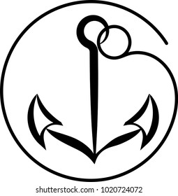 Anchor Icon, Flat Vector Art Illustration