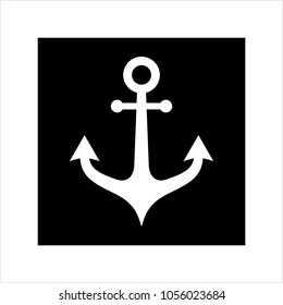 Anchor Icon, Flat Vector Art Illustration