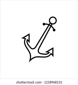 Anchor Icon, Flat Vector Art Illustration