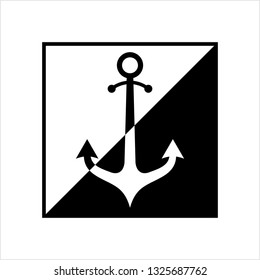 Anchor Icon, Flat Vector Art Illustration