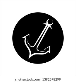 Anchor Icon, Flat Vector Art Illustration