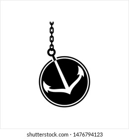 Anchor Icon, Flat Vector Art Illustration