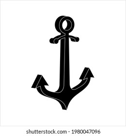 Anchor Icon, Flat Vector Art Illustration