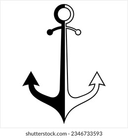 Anchor Icon, Flat Vector Art Illustration