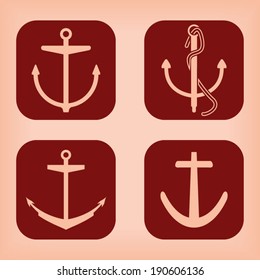 Anchor icon - four variations 