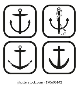 Anchor icon - four variations 
