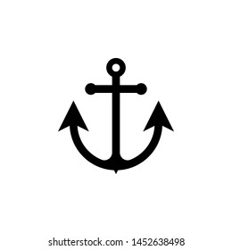 Anchor icon glyph style vector flat illustration on white background
