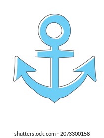 Anchor icon Illustration main line Simple and cute illustration icon of summer image