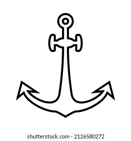 anchor icon, illustration singele icon vector, line icon