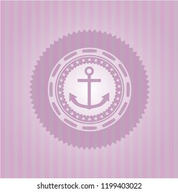 anchor icon inside badge with pink background