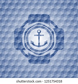 anchor icon inside blue badge with geometric pattern background.