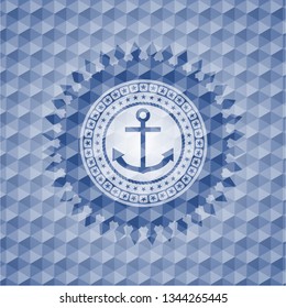 anchor icon inside blue badge with geometric pattern background.