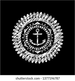 anchor icon inside chalkboard emblem