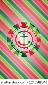 anchor icon inside christmas emblem.
