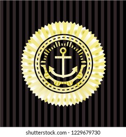anchor icon inside gold emblem