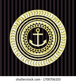 anchor icon inside gold emblem or badge