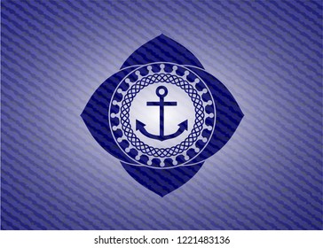 anchor icon inside jean background