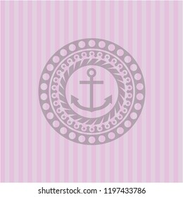 anchor icon inside pink emblem. Retro