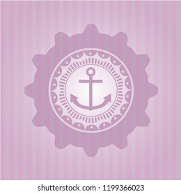 anchor icon inside pink icon or emblem