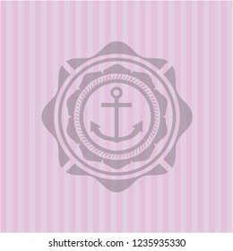 anchor icon inside pink emblem. Retro
