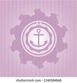 anchor icon inside pink icon or emblem