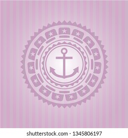 anchor icon inside pink emblem