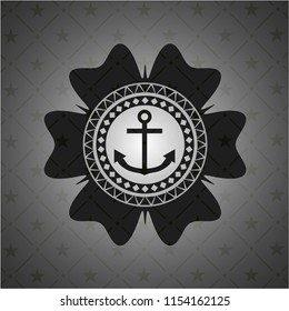 anchor icon inside realistic dark emblem