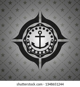 anchor icon inside realistic dark emblem