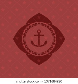 anchor icon inside red icon or emblem