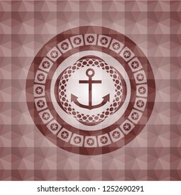 anchor icon inside red seamless badge with geometric pattern background.