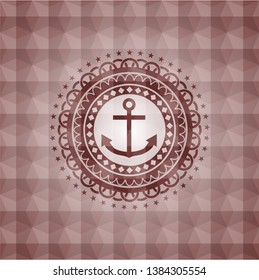 anchor icon inside red seamless geometric badge.