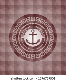 anchor icon inside red seamless geometric badge.