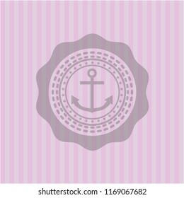 anchor icon inside retro pink emblem
