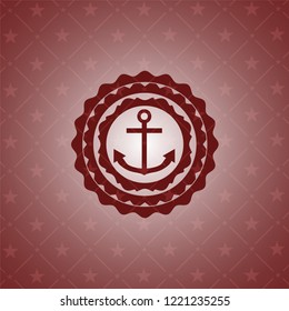 anchor icon inside retro red emblem