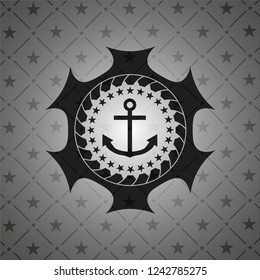 anchor icon inside retro style black emblem