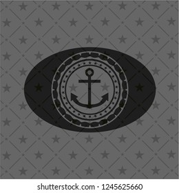 anchor icon inside retro style black emblem